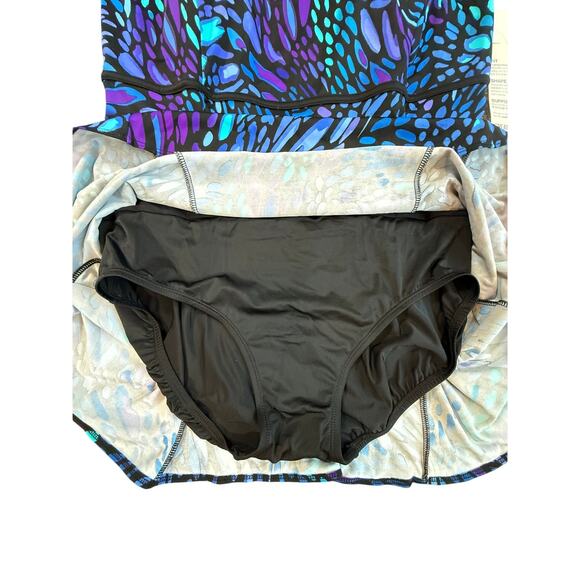 NWT Great Lengths One Piece Swim Dress Swimsuit Tummy Control Womens Plus Sz 18 - Picture 3 of 5